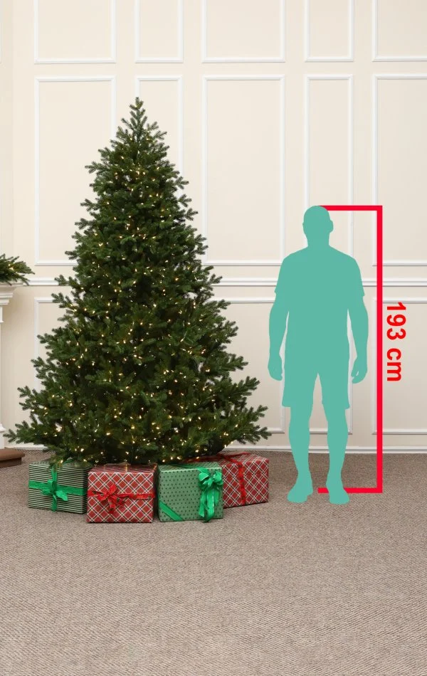 Brad artificial de lux 1400 LED-260 cm Grandis Fir-Redat la scară reală