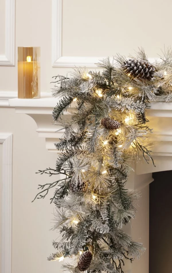 Weihnachtsgirlande mit Schnee 100 LED-270 cm-Winter Dreams