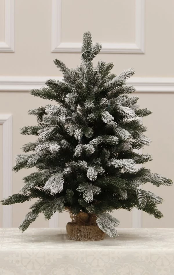 Weihnachtsbaum im Topf mit Schnee 68 cm-White Angel