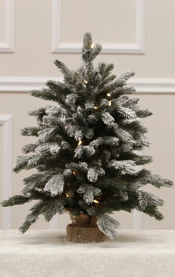 Weihnachtsbaum im Topf mit Schnee 30 LED-68 cm-White Angel