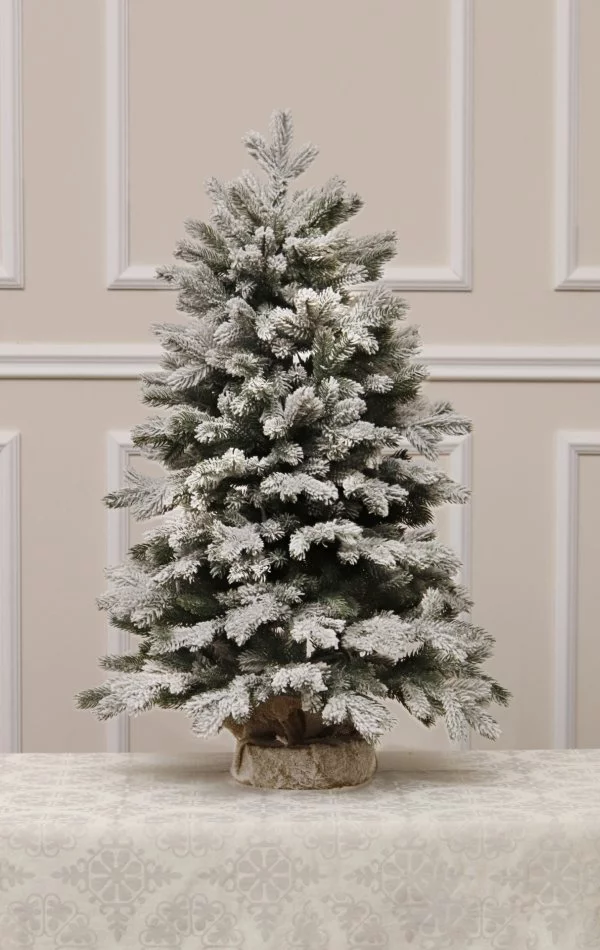 Künstlicher Weihnachtsbaum im Topf mit Schnee 90 cm-100% Spritzguss Nadeln-White Angel