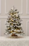 Künstlicher Weihnachtsbaum mit Schnee 90 cm-50 LED-100% Spritzguss Nadeln-White Angel 